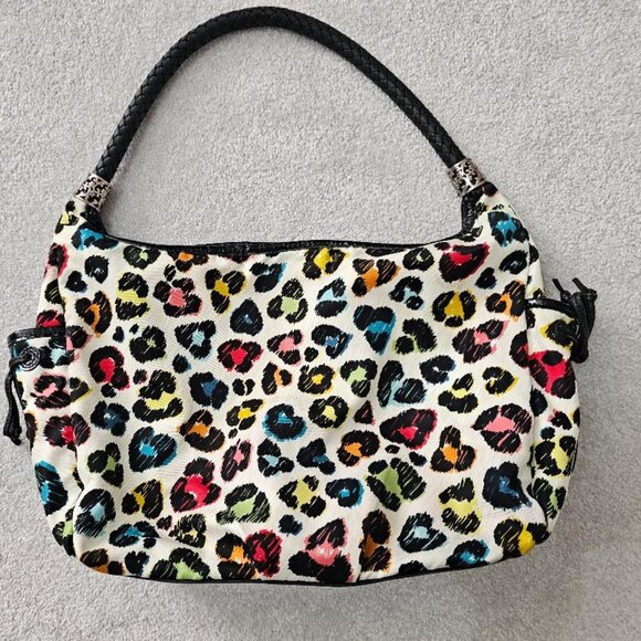 BRIGHTON Jillian Women's Multicolor cheetah Print Shoulder Satchel Hobo Handbag - Picture 1 of 3